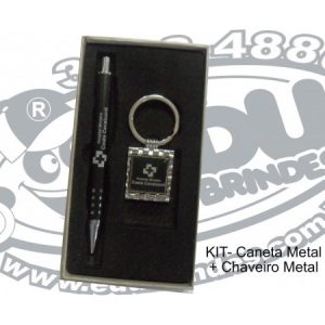 Caixa caneta e chaveiro