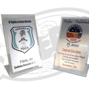 Troféu Homenagem em Acrilico