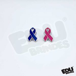 Pin Boton Laço Azul Rosa